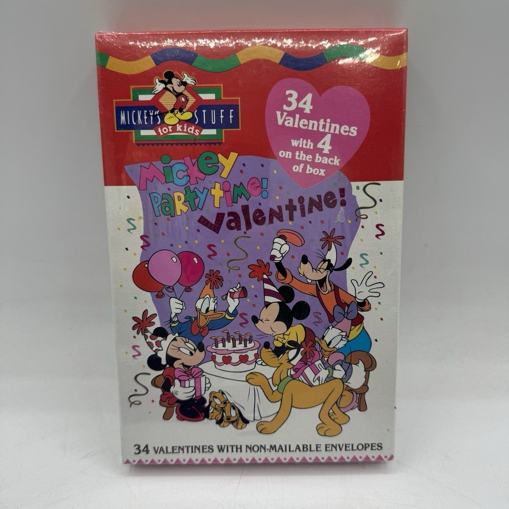 Vintage The Paper Magic Group Valentines Cards Pack Of 34 Mickey Disney 1990's